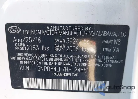 2017 Hyundai Elantra Se из США, поврежденный, VIN 5NPD84LF7HH124881